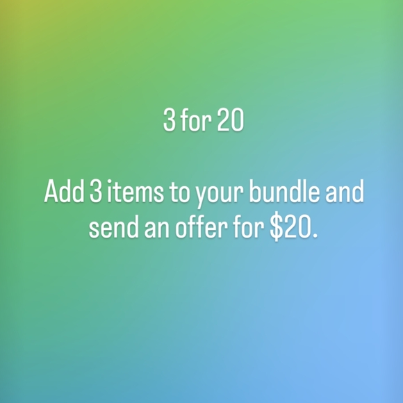 3 for $20 instructions - Picture 1 of 1